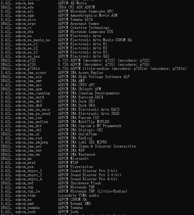 ADPCM in ffmpeg